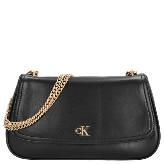 CARTEIRA CK CONVERTIBLE CHAIN MEDIUM BAG BLACK / ANTIQUE LIGHT GOLD CALVIN KLEIN